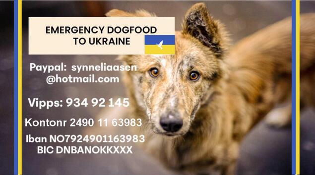 Facebooksiden Emergency Dogfood to Ukraine