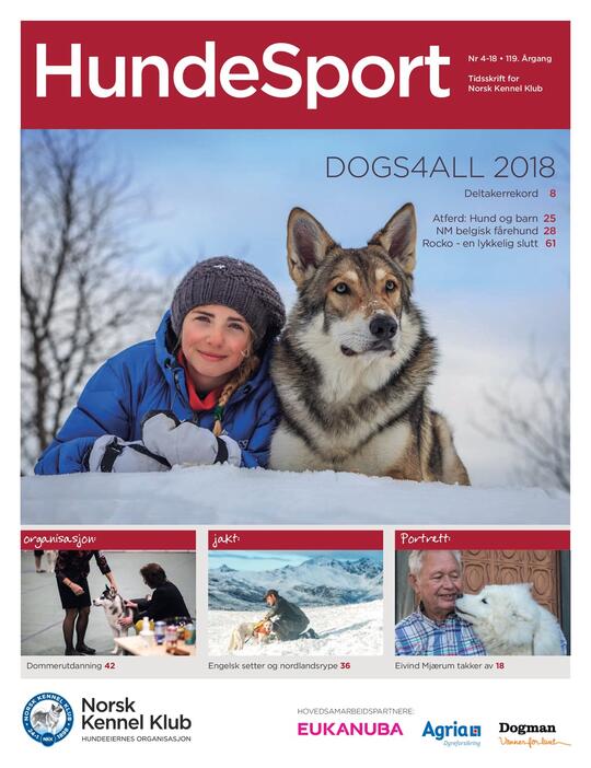 Forsidebilde av bladet Hundesport nr. 4  2018