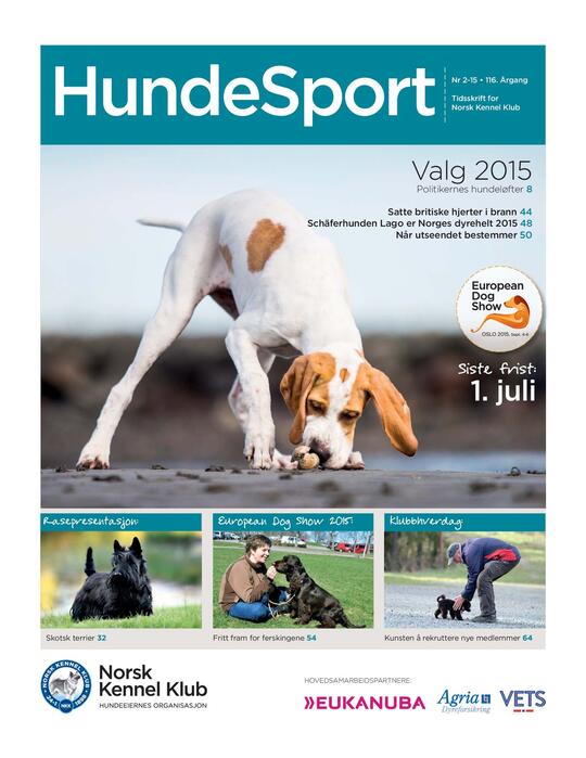 Forsidebilde av bladet Hundesport nr. 2  2015