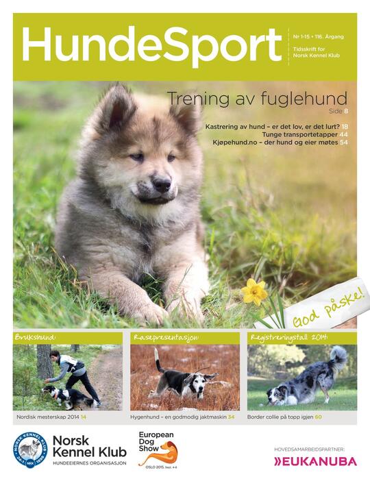 Forsidebilde av bladet Hundesport nr. 1  2015